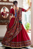 Graceful Red Printed Tussar Silk Traditional Lehenga Choli With Dupatta