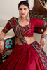 Graceful Red Printed Tussar Silk Traditional Lehenga Choli With Dupatta