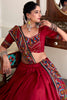 Graceful Red Printed Tussar Silk Traditional Lehenga Choli With Dupatta