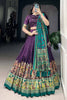Adorable Purple Foil Work Tussar Silk Lehenga Choli With Dupatta