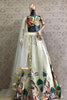 Stunning Cream Printed Satin Festival Wear Lehenga Choli With Dupatta