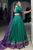 Wonderful Green Badhani Printed Tussar Silk Lehenga Choli With Dupatta