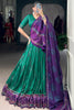 Wonderful Green Badhani Printed Tussar Silk Lehenga Choli With Dupatta