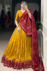 Astonishing Mustard Yellow Badhani Printed Silk Navratri Wear Lehenga Choli 