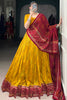 Astonishing Mustard Yellow Badhani Printed Silk Navratri Wear Lehenga Choli 