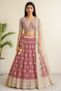 Attractive Pink Embroidered Net Engagement Wear Lehenga Choli With Dupatta