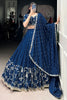 Good-looking Firozi Thread Work Silk Sangeet Wear Lehenga Choli