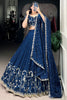Good-looking Firozi Thread Work Silk Sangeet Wear Lehenga Choli