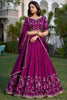Wonderful Wine Silk Sequins Wedding Wear Lehenga Choli With Dupatta