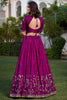 Wonderful Wine Silk Sequins Wedding Wear Lehenga Choli With Dupatta