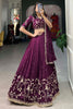 Dazzling Wine Silk Thread Embroidered Festival Wear Lehenga Choli