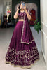 Dazzling Wine Silk Thread Embroidered Festival Wear Lehenga Choli
