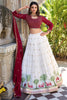 Pretty White Sequins Georgette Wedding Lehenga Choli With Dupatta