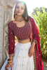 Pretty White Sequins Georgette Wedding Lehenga Choli With Dupatta
