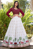 Pretty White Sequins Georgette Wedding Lehenga Choli With Dupatta