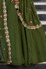 Delightful Green Georgette Mehendi Wear Lehenga With embroidered Choli