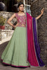 Adorable Sea Green Thread Work Silk Festival Wear Lehenga Choli