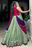 Glamorous Green Thread Embroidered Silk Lehenga Choli