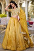 Dazzling Mustard Thread Work Organza Haldi Wear Lehenga Choli