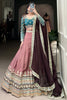 Enjoyable Dusty Pink Thread Embroidered Silk Reception Lehenga Choli