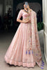 Incredible Light Pink Thread Embroidered Designer Lehenga Choli