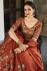 Gorgeous Orange Thread Embroidery Silk Wedding Wear Lehenga Choli