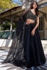 Ravishing Black Satin Reception Wear Lehenga Choli With dupatta