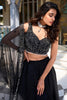 Ravishing Black Satin Reception Wear Lehenga Choli With dupatta