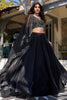 Ravishing Black Satin Reception Wear Lehenga Choli With dupatta