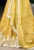 Fascinating Yellow Thread Embroidered Haldi Wear Lehenga Choli