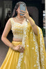 Fascinating Yellow Thread Embroidered Haldi Wear Lehenga Choli