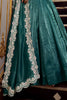 Incredible Teal Blue Organza Wedding Lehenga Choli With Dupatta
