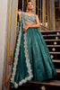 Incredible Teal Blue Organza Wedding Lehenga Choli With Dupatta
