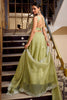 Fabulous Pastel Green Organza Designer Lehenga Choli With Dupatta
