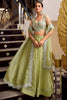 Fabulous Pastel Green Organza Designer Lehenga Choli With Dupatta