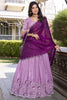 Special Lavender Thread Work Organza Traditional Lehenga Choli