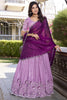 Special Lavender Thread Work Organza Traditional Lehenga Choli