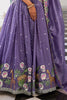 Dazzling Lavender Embroidered Wedding Lehenga Choli With Dupatta