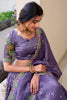 Dazzling Lavender Embroidered Wedding Lehenga Choli With Dupatta