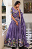 Dazzling Lavender Embroidered Wedding Lehenga Choli With Dupatta