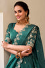 Surprising Teal Green Thread Embroidery Festival Wear Lehenga Choli