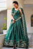 Surprising Teal Green Thread Embroidery Festival Wear Lehenga Choli