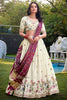 Alluring Cream Thread Embroidered Cotton Festival Wear Lehenga Choli