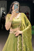 Fascinating Green Organza Traditional Lehenga Choli With Dupatta