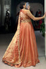 Stunning Orange Thread Embroidered Organza Event Wear Lehenga Choli