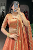 Stunning Orange Thread Embroidered Organza Event Wear Lehenga Choli