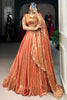 Stunning Orange Thread Embroidered Organza Event Wear Lehenga Choli