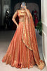 Stunning Orange Thread Embroidered Organza Event Wear Lehenga Choli