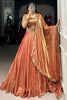Stunning Orange Thread Embroidered Organza Event Wear Lehenga Choli