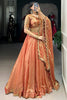 Stunning Orange Thread Embroidered Organza Event Wear Lehenga Choli